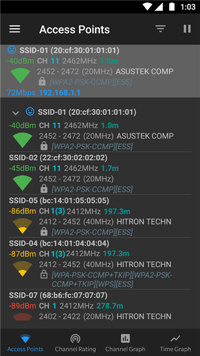 WiFi Analyzer (open-source) screenshot2