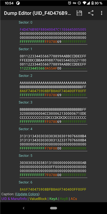 MIFARE Classic Tool screenshot2