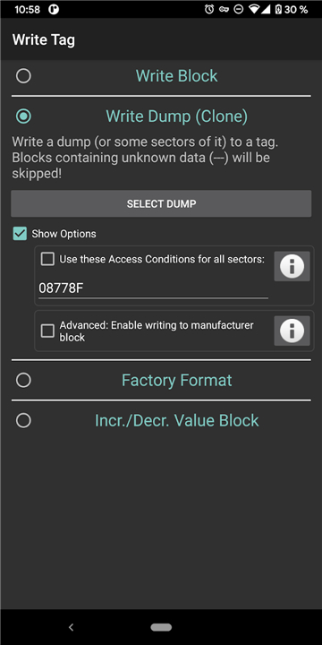 MIFARE Classic Tool screenshot5