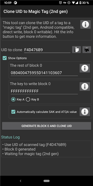 MIFARE Classic Tool screenshot6