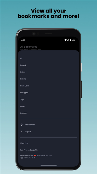Pinkt for Bookmarking screenshot6