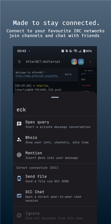 HexDroid IRC screenshot2