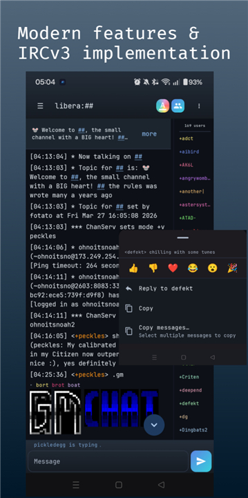 HexDroid IRC screenshot3