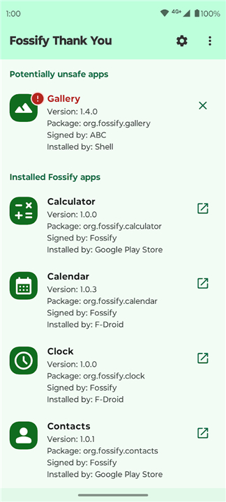 Fossify Thank You screenshot2